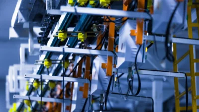 Imagem mostrando equipamentos industriais modernos em uma fábrica, destacando o guia sobre escolha e implementação de novos equipamentos.